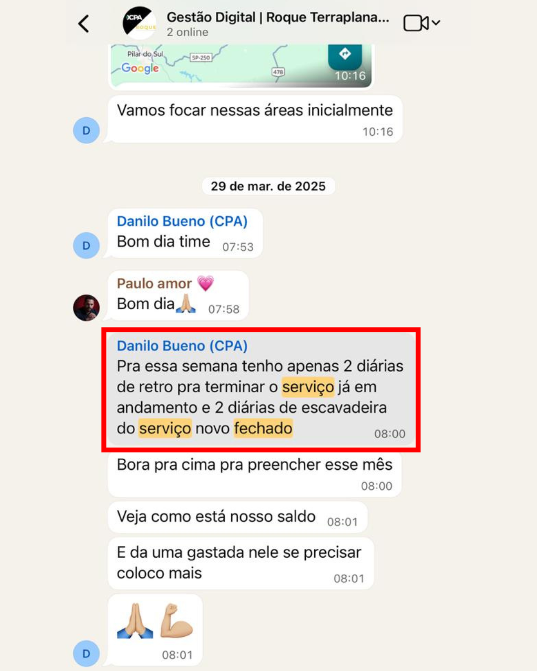 Print WhatsApp - Máquinas em operação